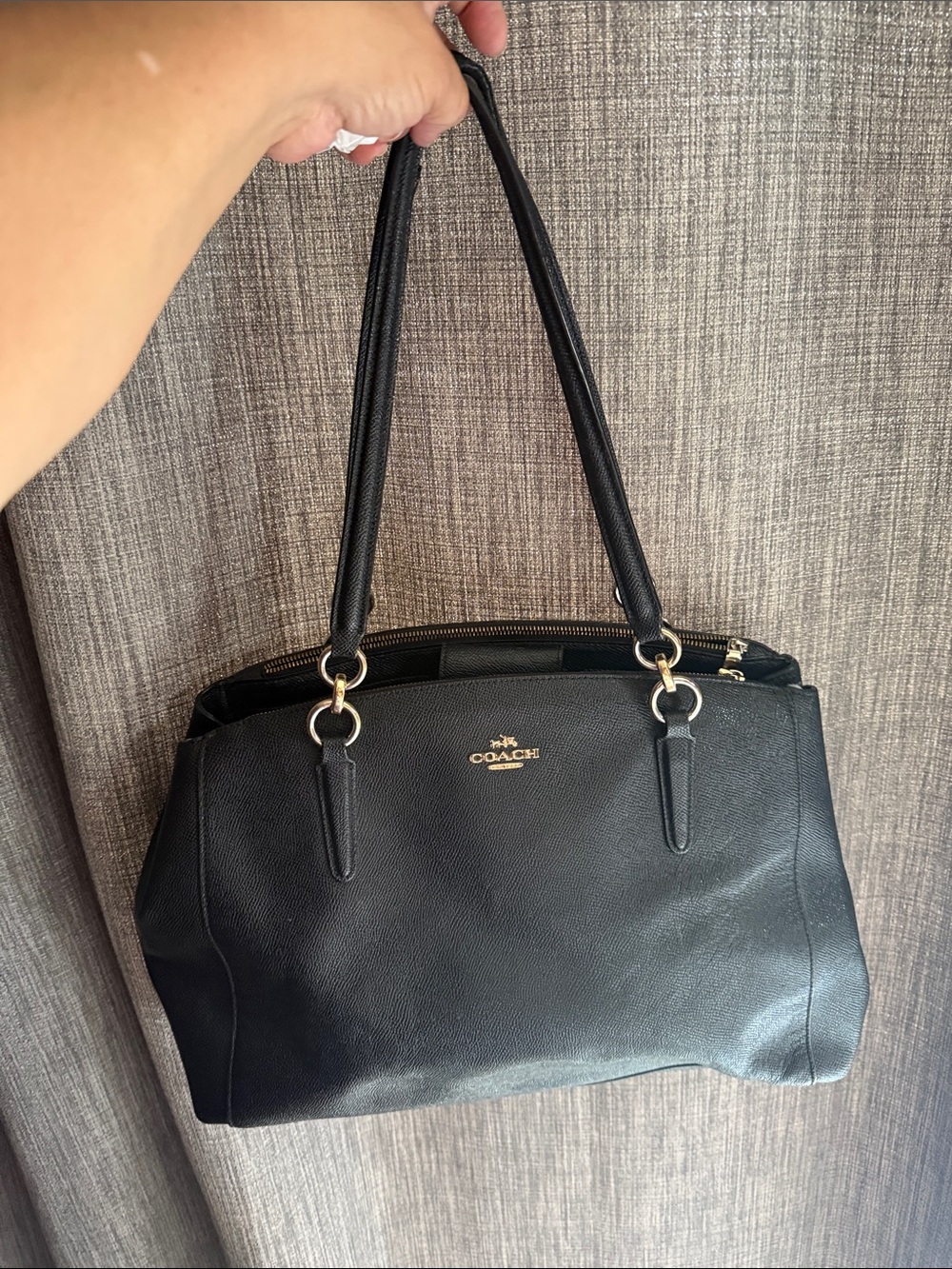 Black coach bag gold hardware